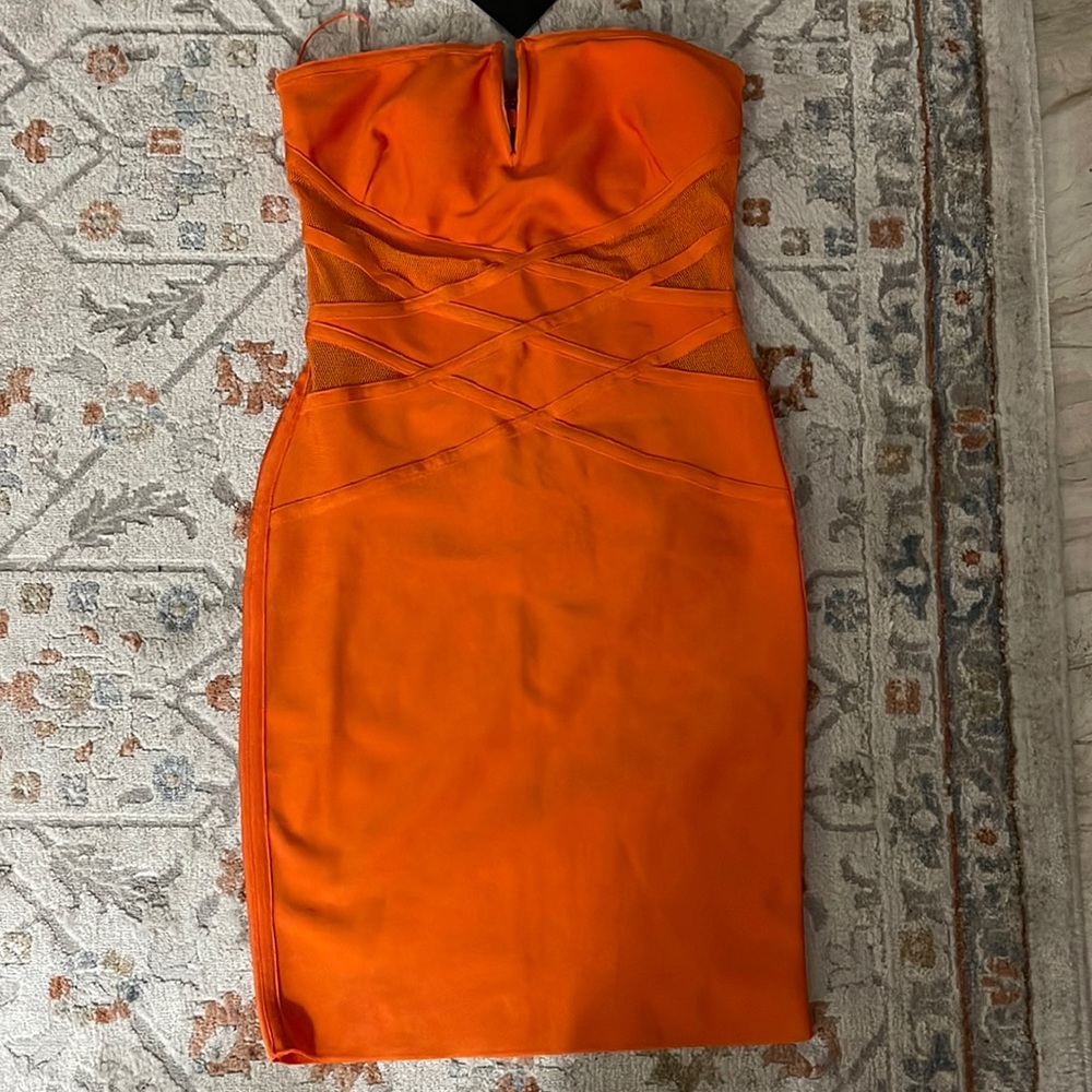 Orange Bandage Dress- Fashion Nova
